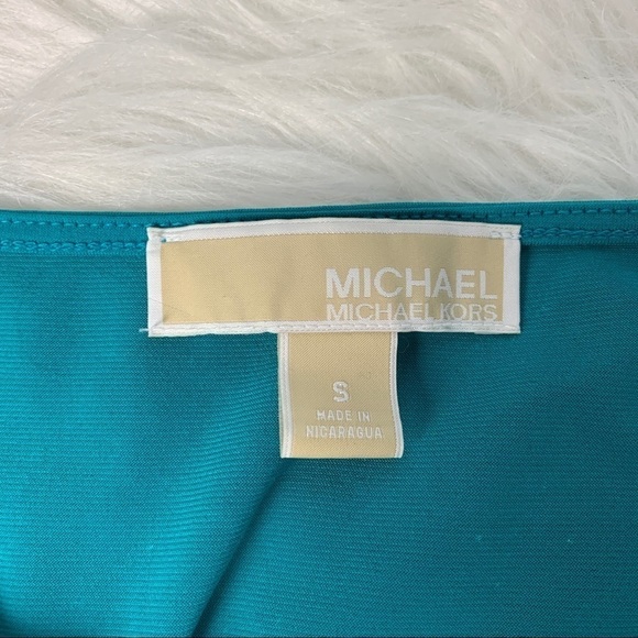 Michael Kors Teal Cold Shoulder Top - Picture 5 of 7